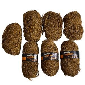 7 Skeins Bucilla Rustique Olefin Yarn Brown Color 4 Lot 10318 DISCONTINUED